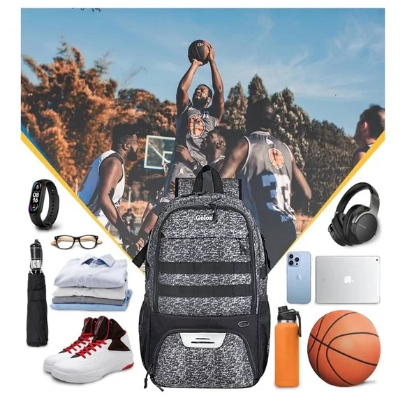 Gray and Black Men's Sport Backpack - Picture 5 of 6